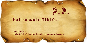 Hollerbach Miklós névjegykártya